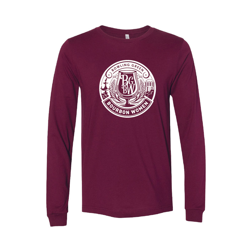 BG Bourbon White Crest Long Sleeve Tee
