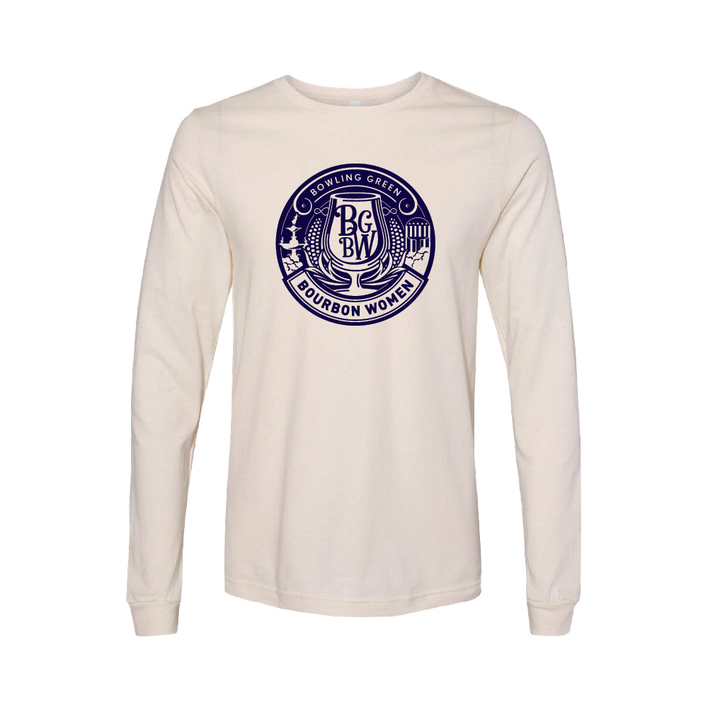 BG Bourbon Navy Crest Long Sleeve Tee