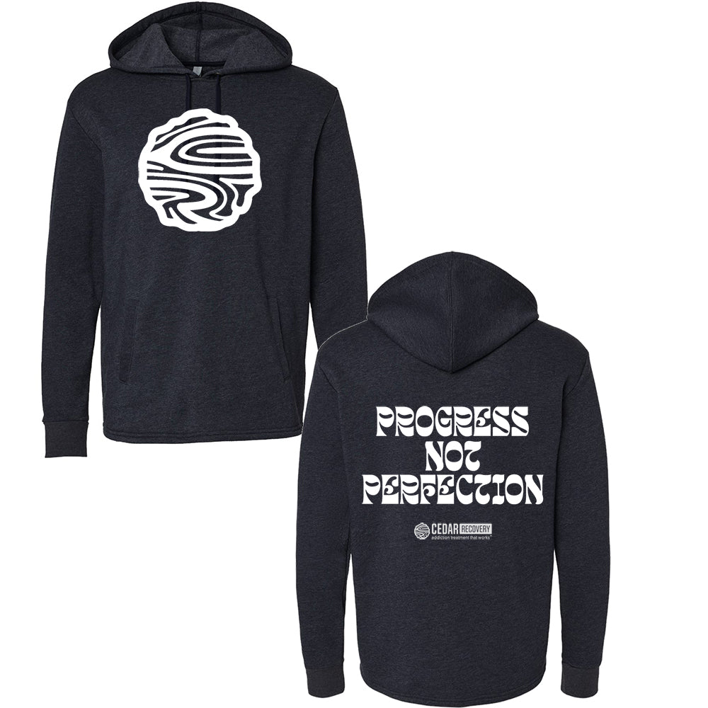 Cedar Recovery Progress Not Perfection Hooded Pullover