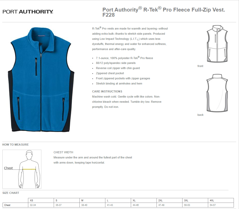 Aviation & Air Sensors Division Port Authority Men's Pro Vest