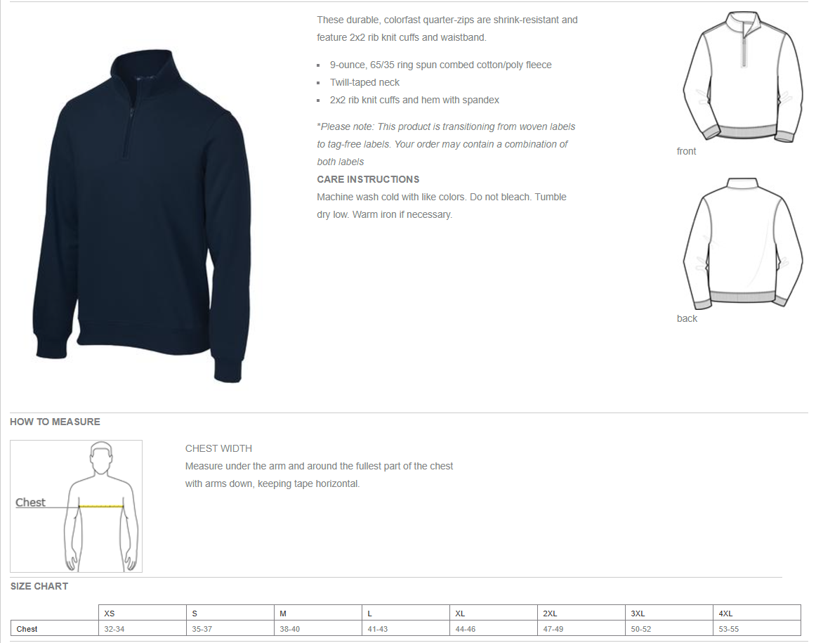 KOA Mens 1/4- Zip Sweatshirt