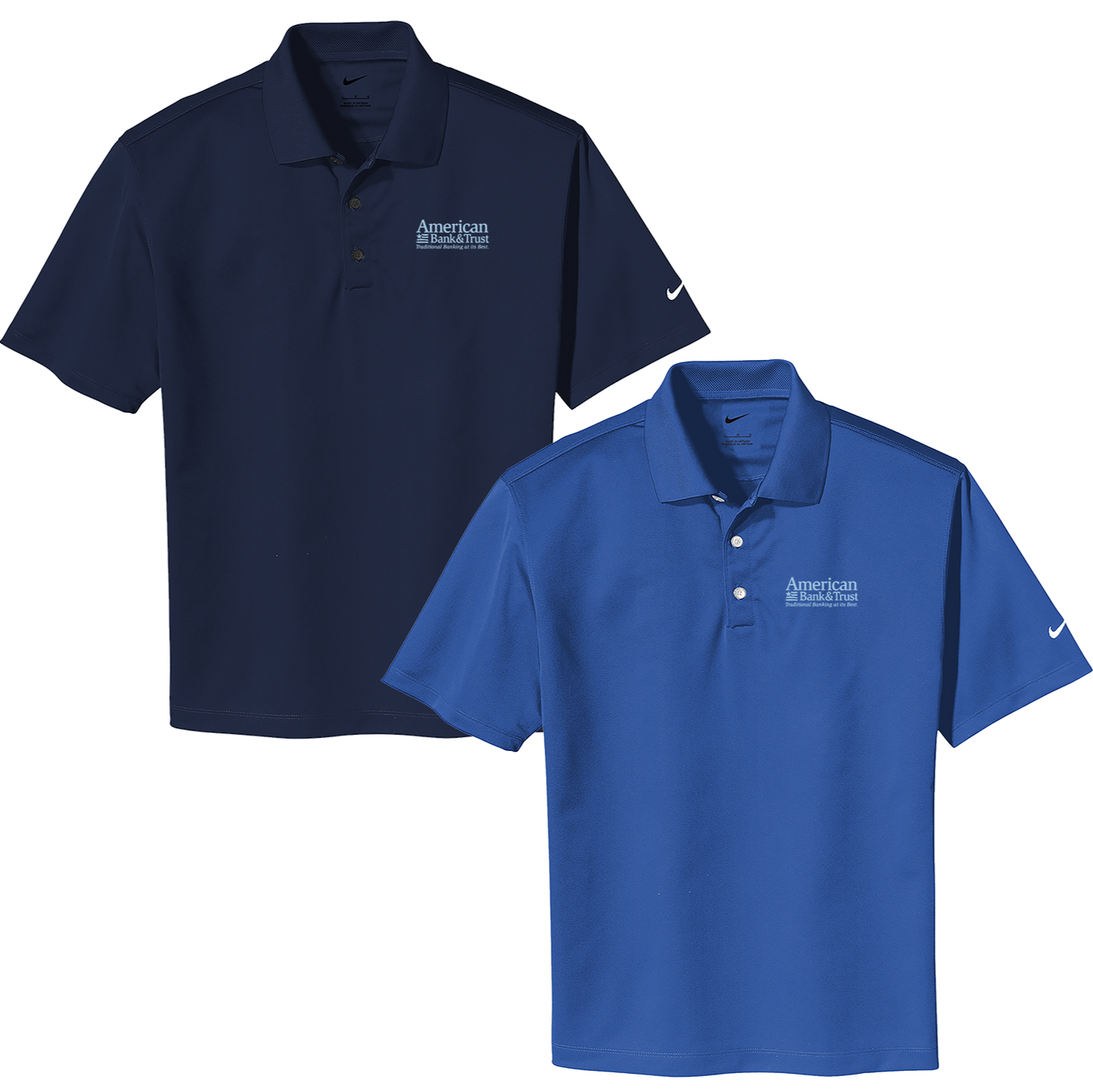 American Bank & Trust Tonal Blue Logo Polo